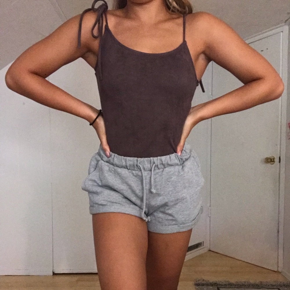 Suede purple bodysuit